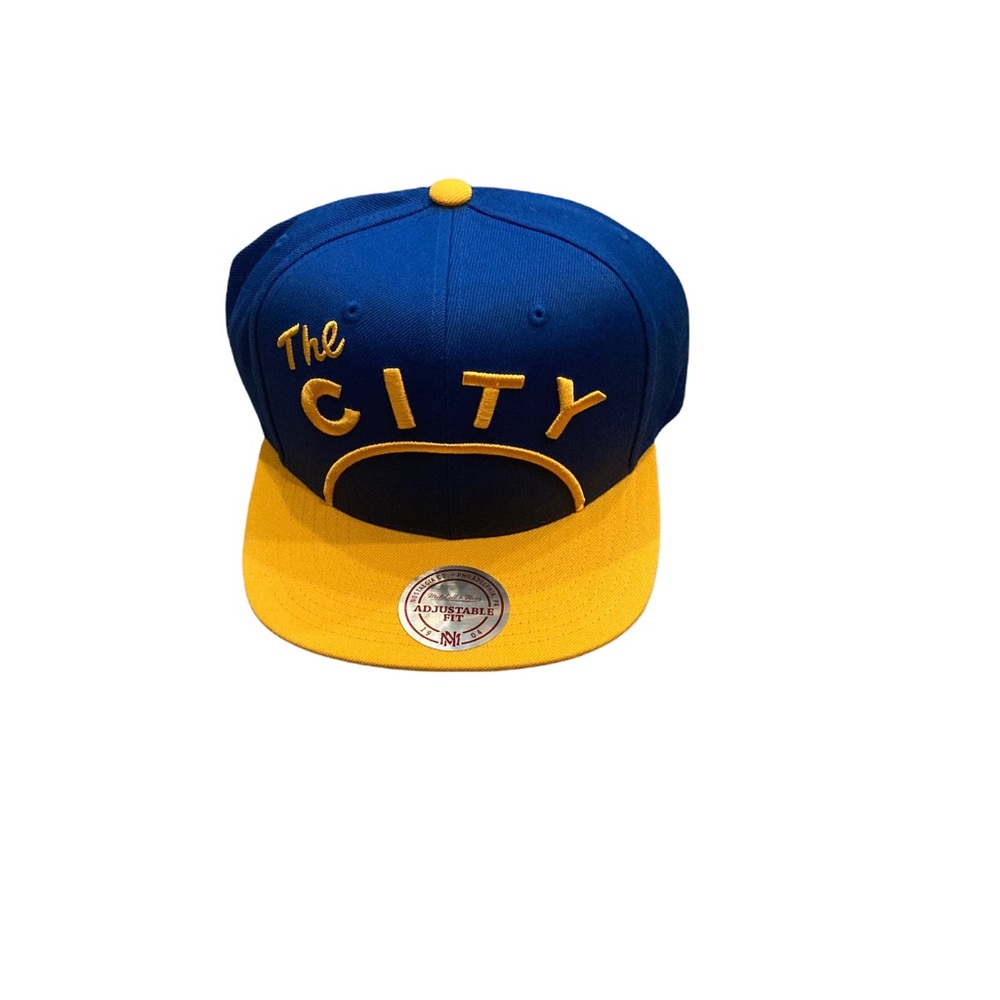 Golden State Warriors Mitchell & Ness Logo Cropped Adjustable Hat Cap